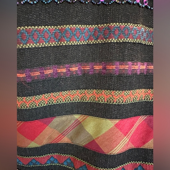 Coldwater Creek open front jacket, southwestern beaded sequin multicolor inserts - Picture 7 of 16